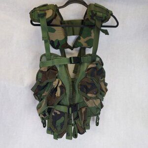 US Army Load Bearing Vest LBV Woodland Camo Tactical Harness Adjustable NEW